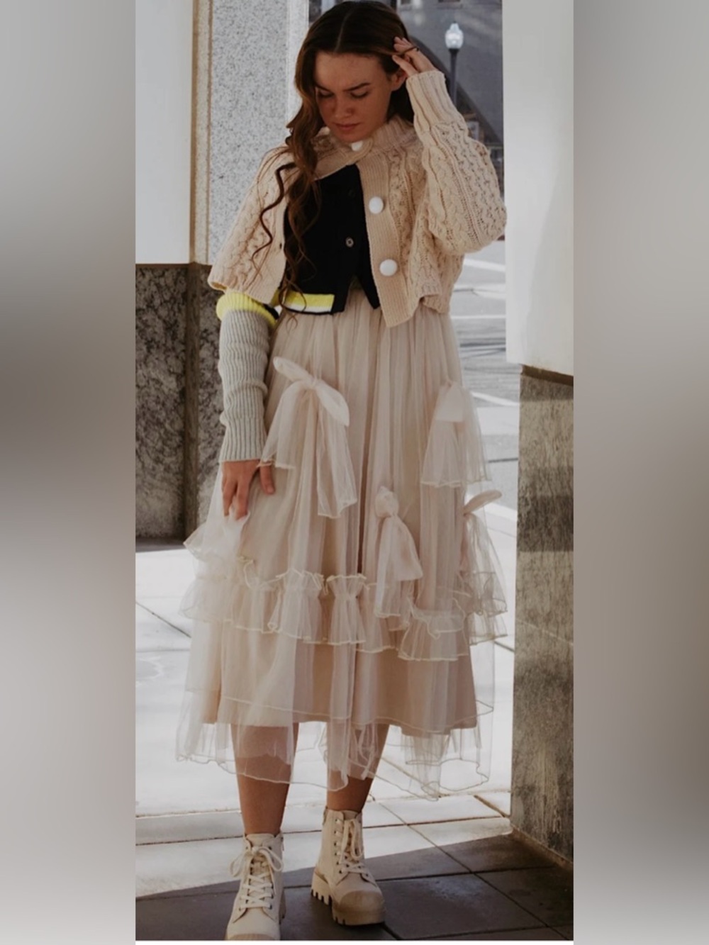 The Young London Midi Bow Skirt